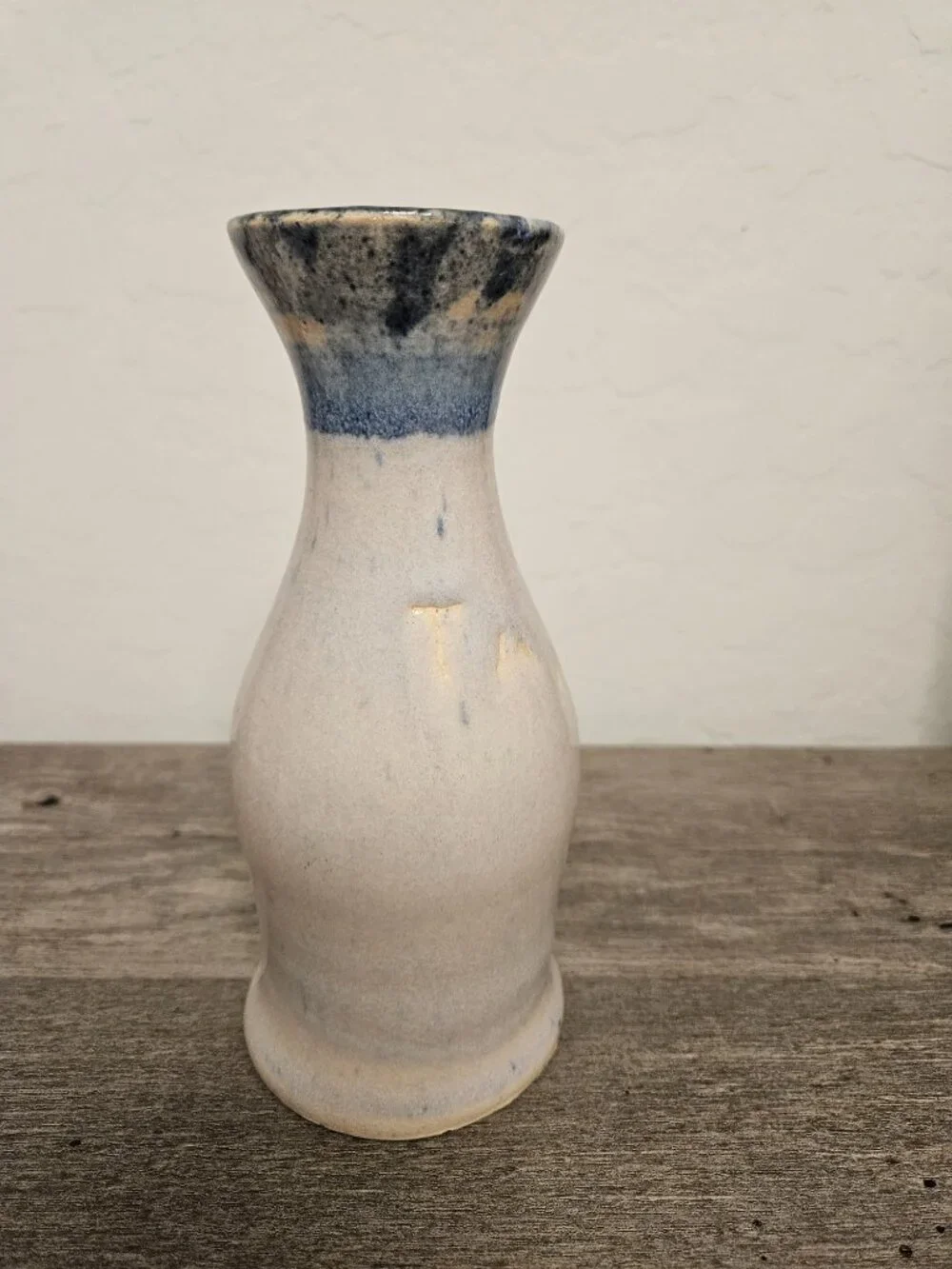 Handmade Matte Pale Blue Ceramic Bud Vase Signed Minimalist Pottery